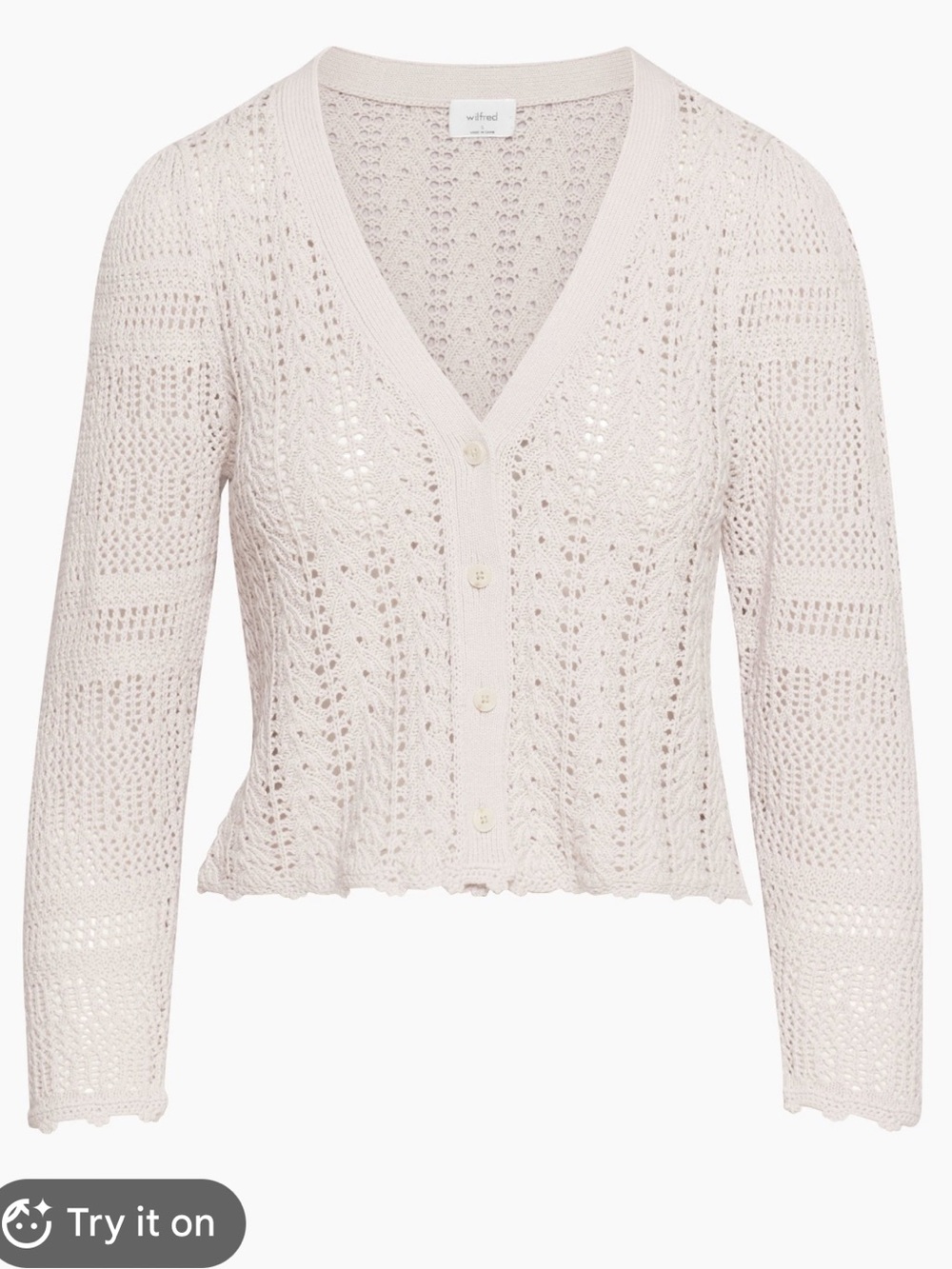 Aritzia Splendour Open-Knit V-Neck Cardigan - Lavender